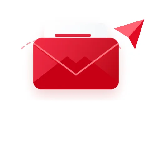 Red newsletter envelope illustration