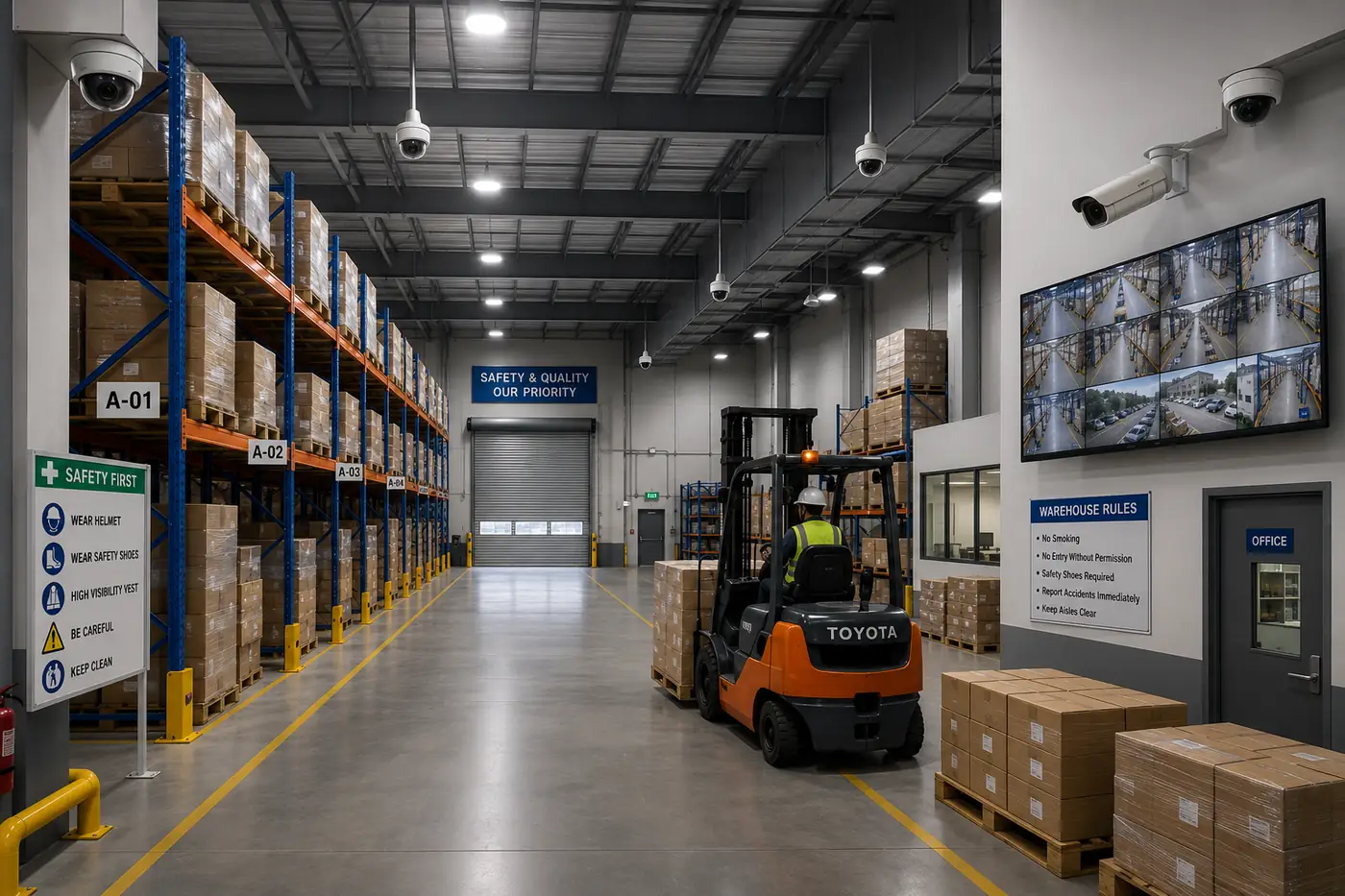 Industrial CCTV installation project in Dubai UAE