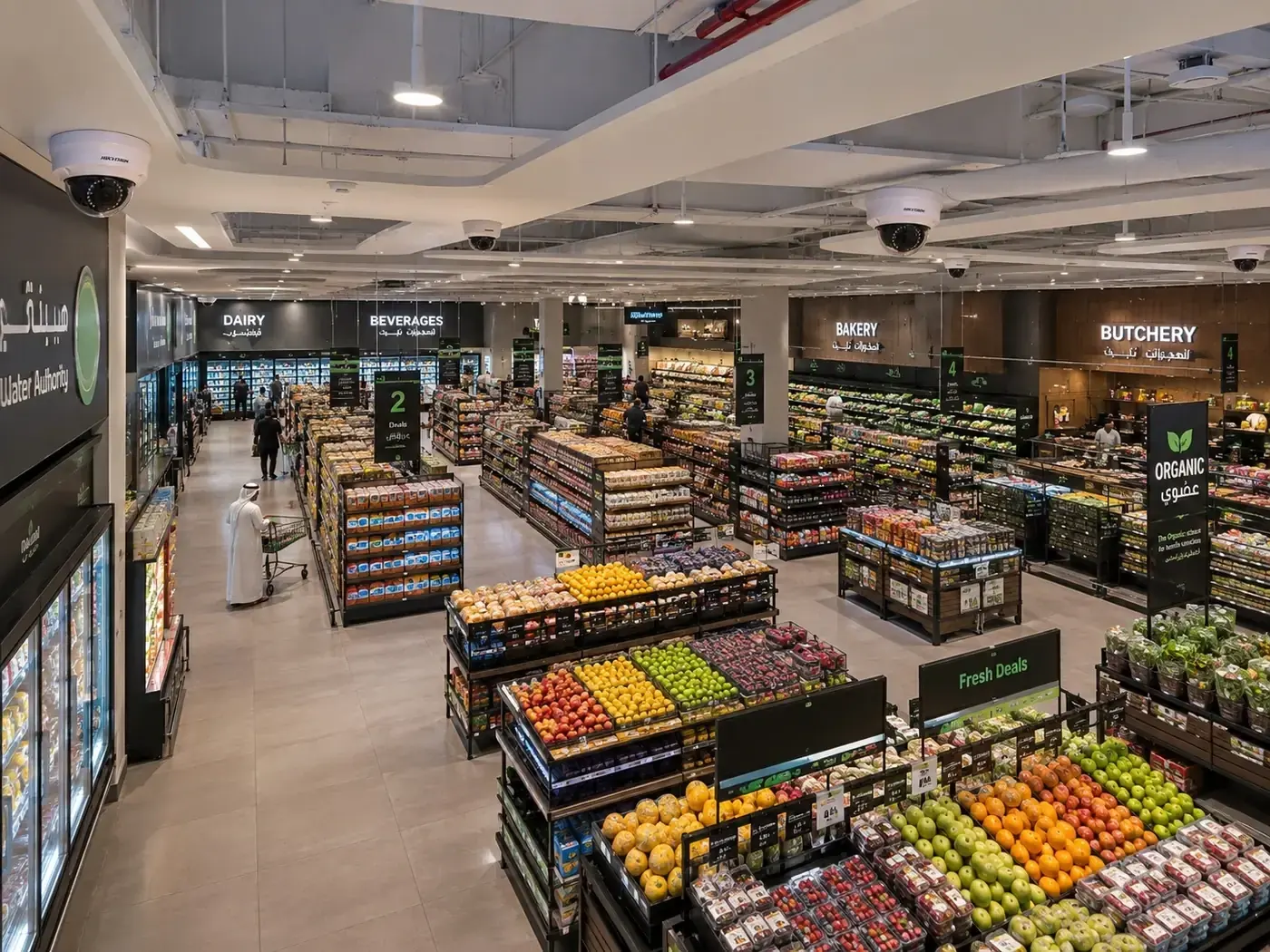 Supermarket Hikvision CCTV camera installation in Dubai UAE