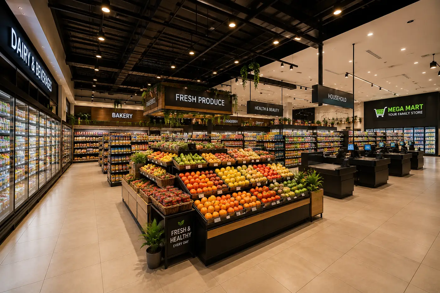 Supermarket CCTV and ELV system installation in Dubai UAE