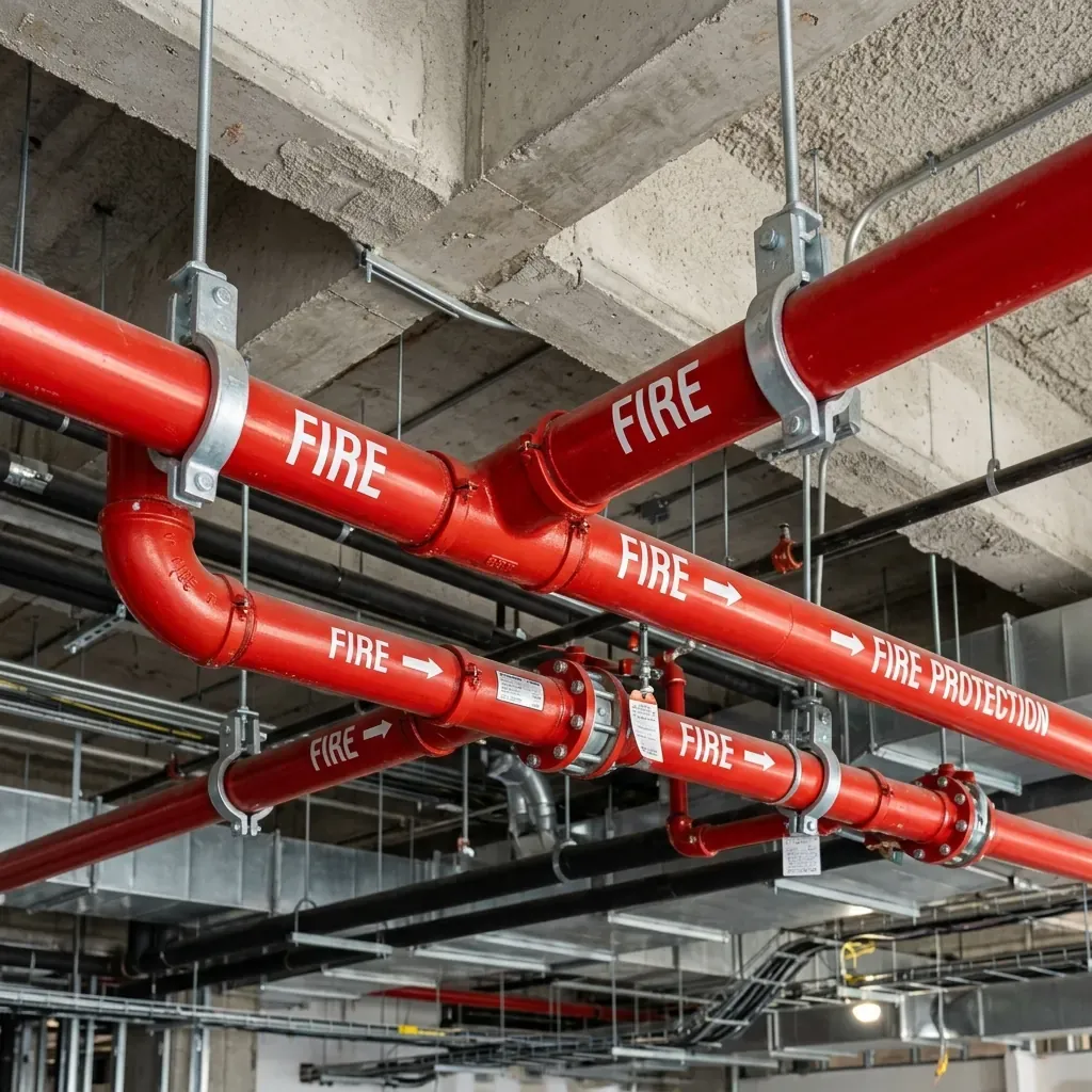 Fire fighting pipe works for commercial project in UAE