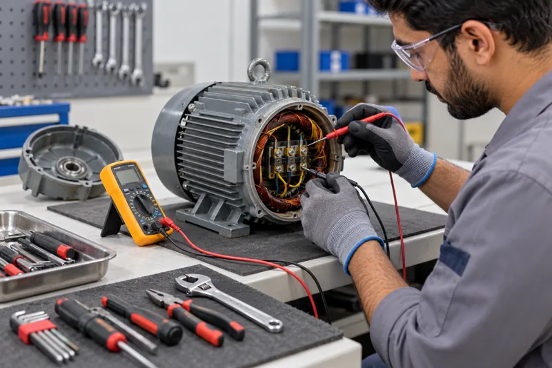 Continuity testing of an isolated electric fan motor