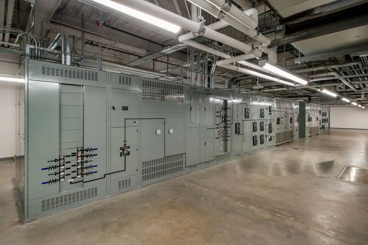 Office block electrical room setup on Sheikh Zayed Road Dubai