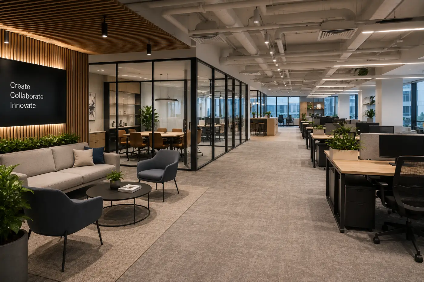 Corporate headquarters multi-floor MEP fit-out in Dubai Design District